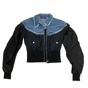 Maniere De Voir Womens Crop Bomber Jacket